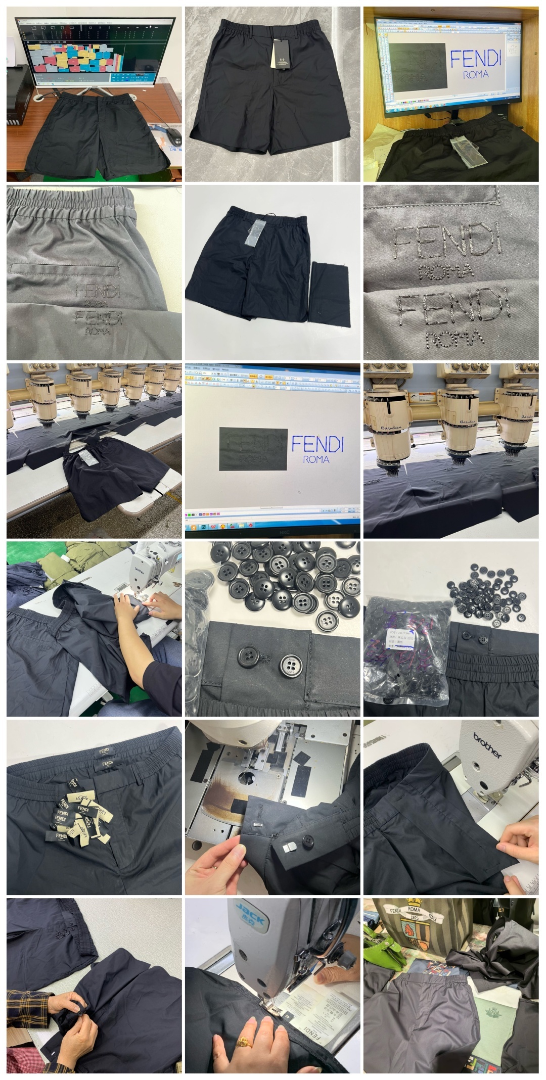 S# Fendi 后口袋刺绣短裤 真正原版购入开发 高端零售专供 品质保证 100%放心出街 尺码:4