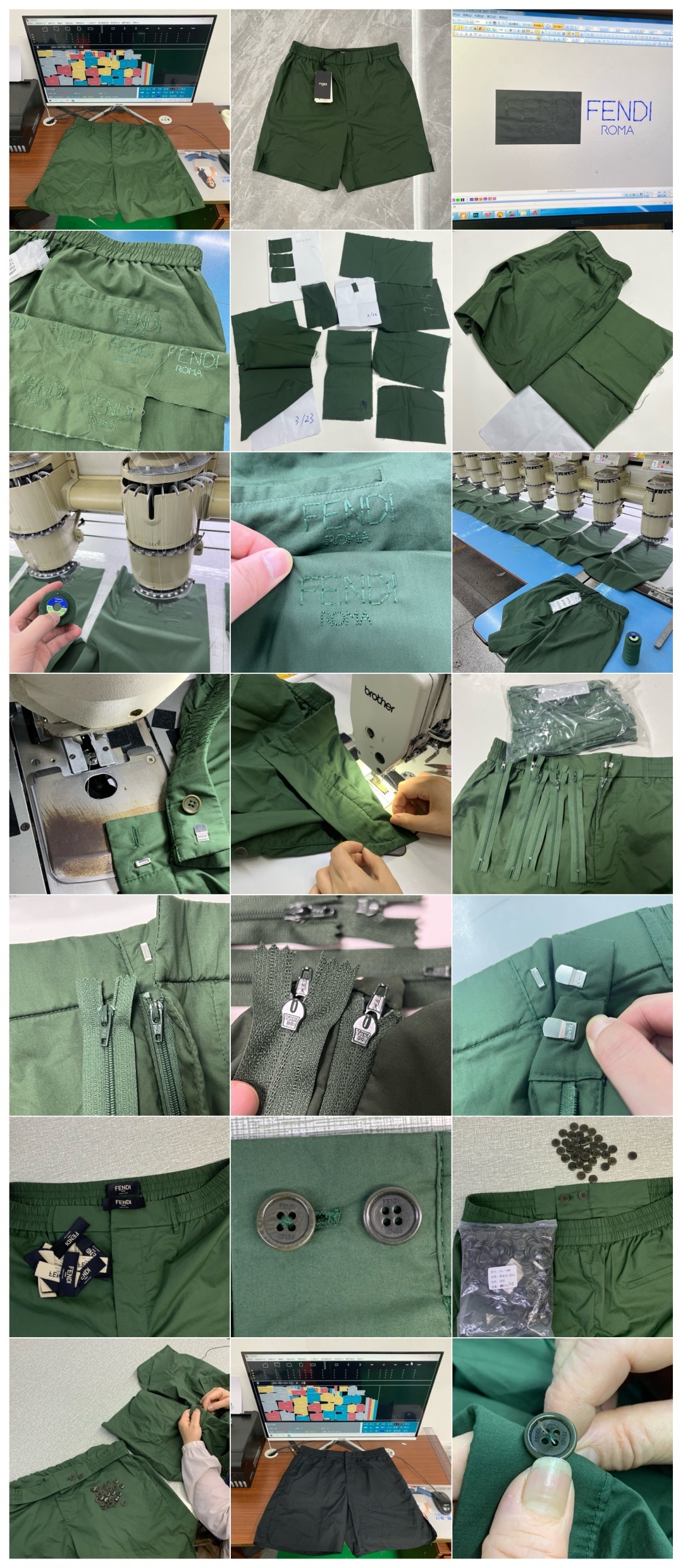 S# Fendi 后口袋刺绣短裤 真正原版购入开发 高端零售专供 品质保证 100%放心出街 尺码:4