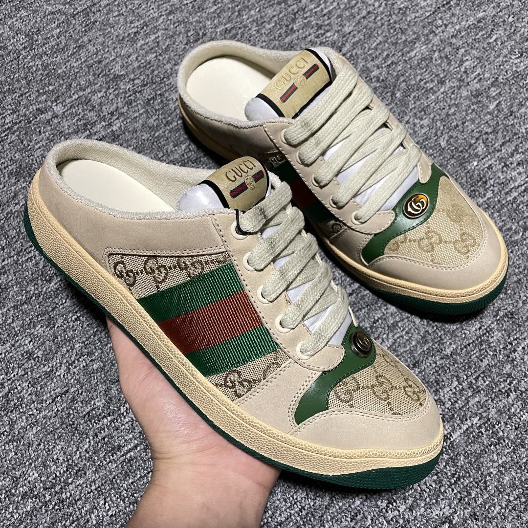   Gucci 古驰 Screener GG珐琅 复古老爹板鞋 海淘代购专供品质 正确楦型 正确固特异无