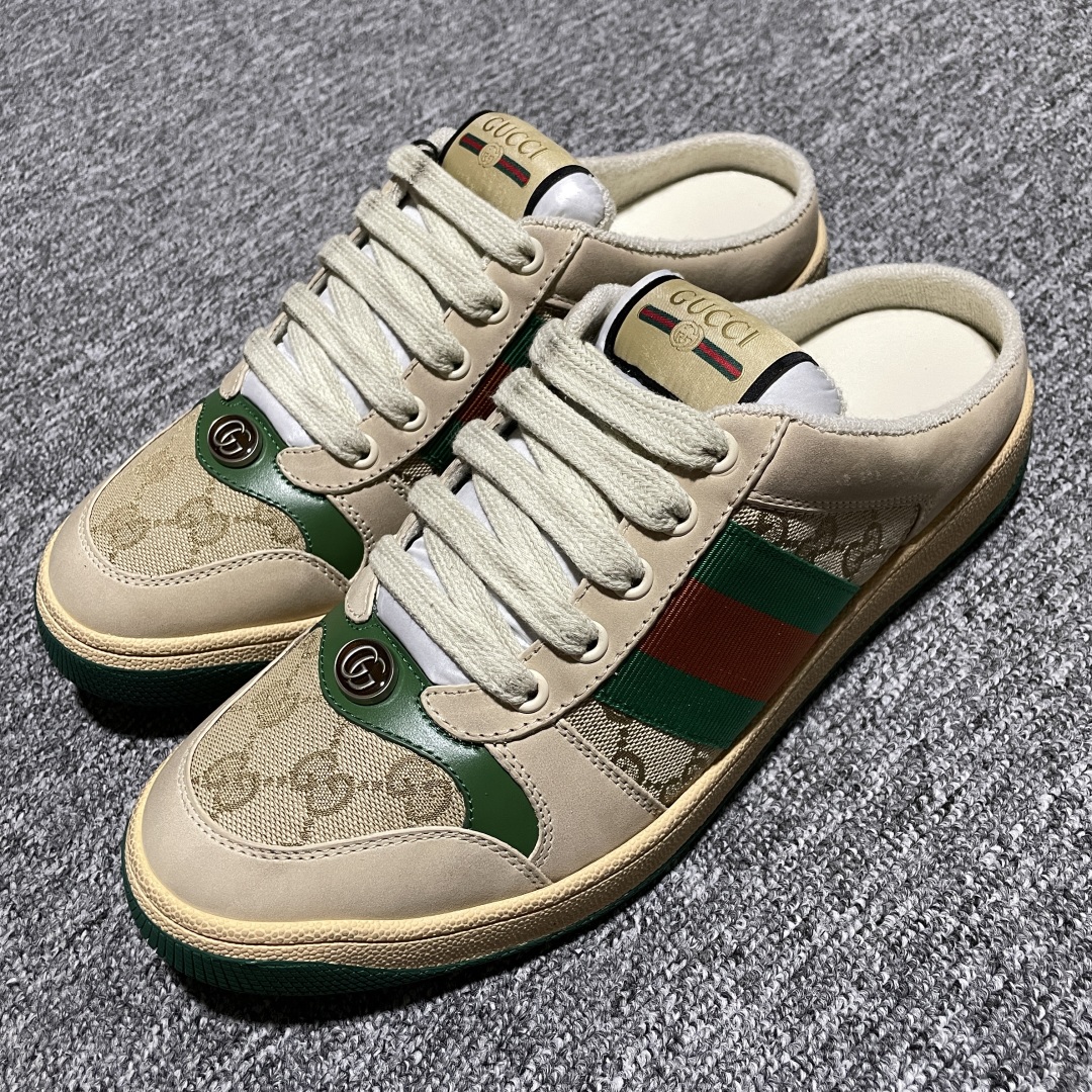   Gucci 古驰 Screener GG珐琅 复古老爹板鞋 海淘代购专供品质 正确楦型 正确固特异无