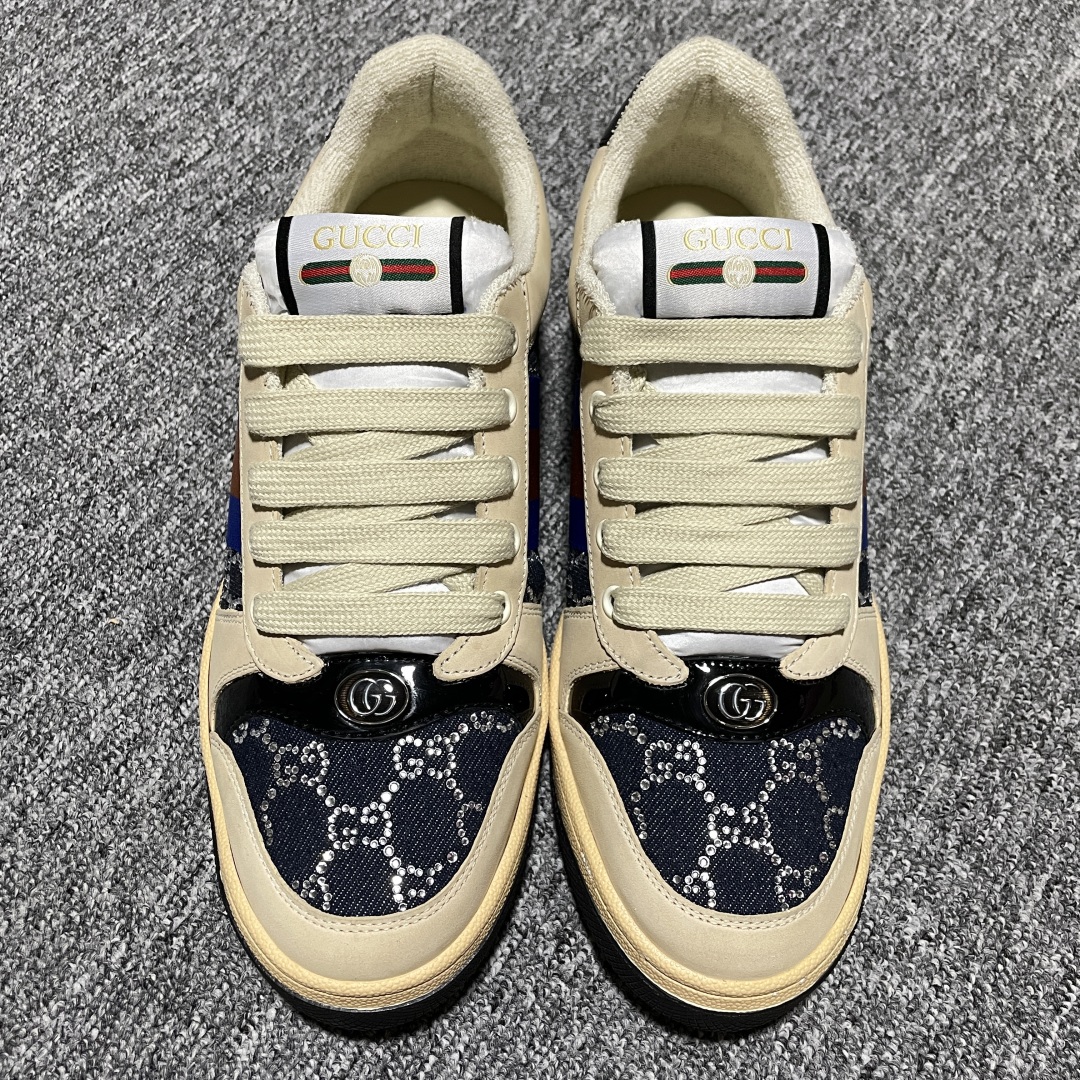   Gucci 古驰 Screener GG珐琅 复古老爹板鞋 海淘代购专供品质 正确楦型 正确固特异无