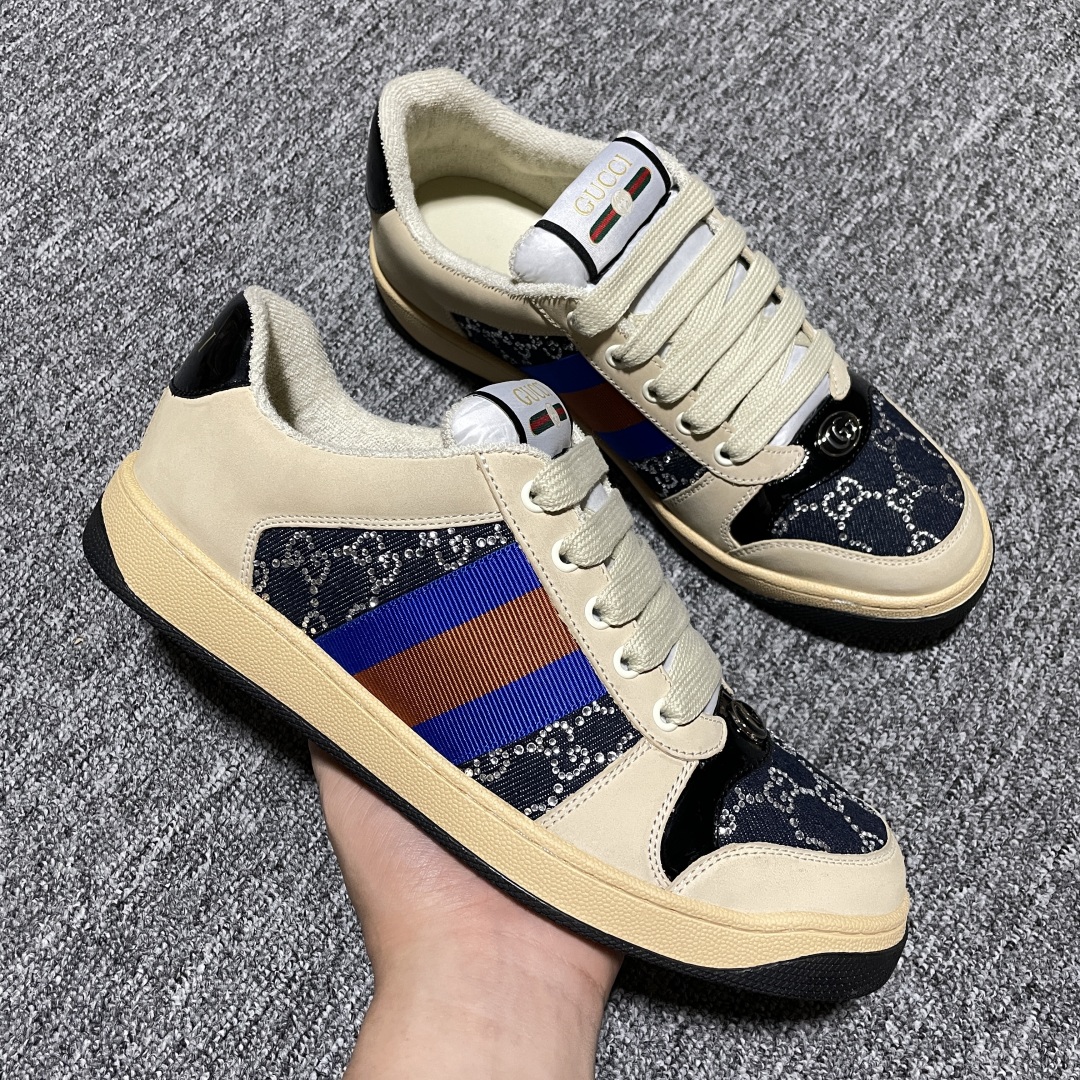   Gucci 古驰 Screener GG珐琅 复古老爹板鞋 海淘代购专供品质 正确楦型 正确固特异无