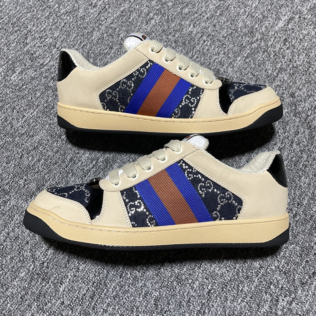   Gucci 古驰 Screener GG珐琅 复古老爹板鞋 海淘代购专供品质 正确楦型 正确固特异无