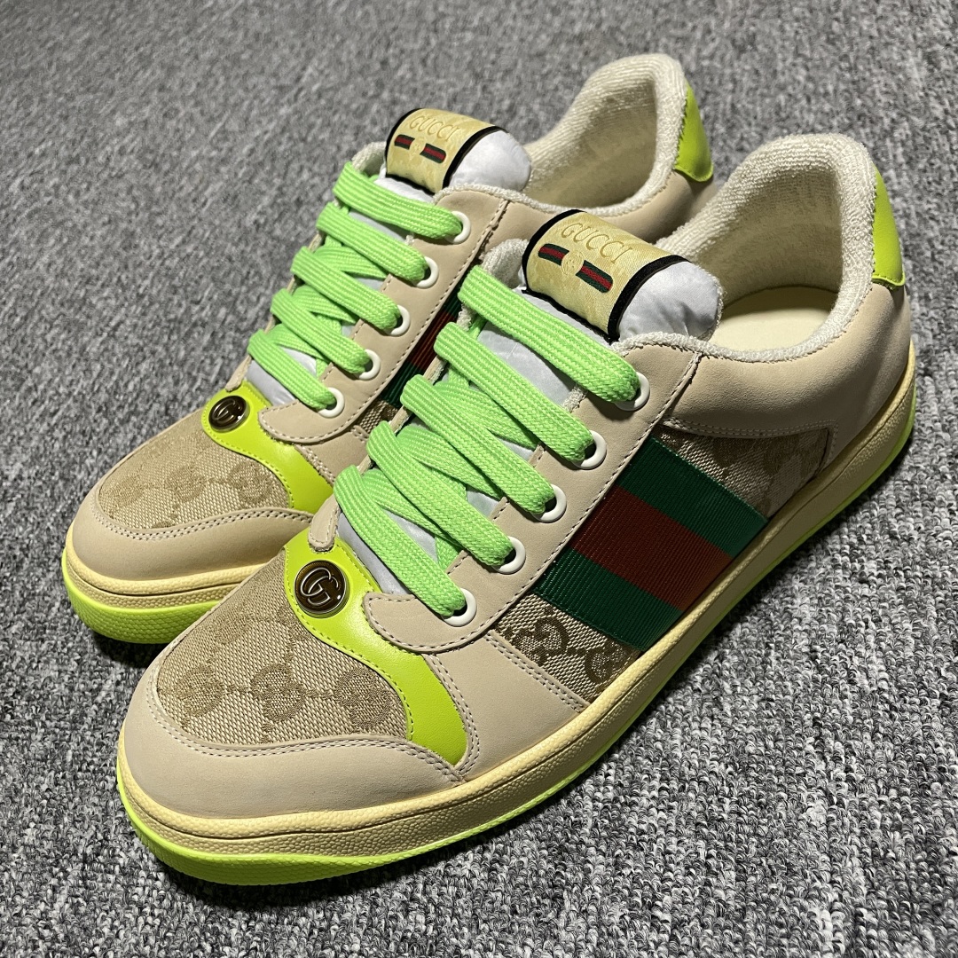   Gucci 古驰 Screener GG珐琅 复古老爹板鞋 海淘代购专供品质 正确楦型 正确固特异无