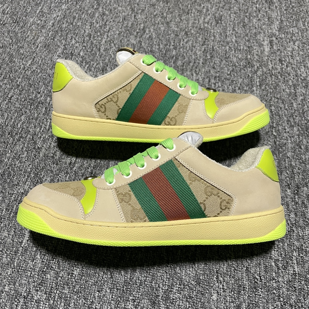   Gucci 古驰 Screener GG珐琅 复古老爹板鞋 海淘代购专供品质 正确楦型 正确固特异无