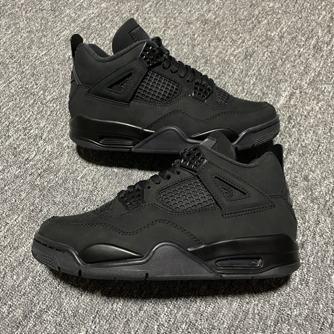   纯原 Air Jordan 4  Black Cat  AJ4乔4 文化篮球鞋 粉黑 FV5029-