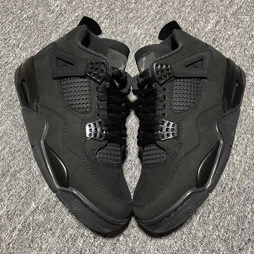   纯原 Air Jordan 4  Black Cat  AJ4乔4 文化篮球鞋 粉黑 FV5029-