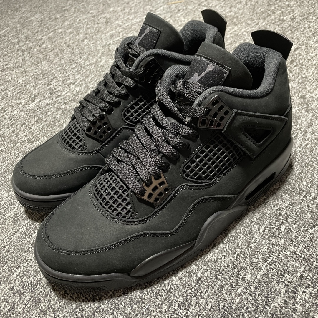   纯原 Air Jordan 4  Black Cat  AJ4乔4 文化篮球鞋 粉黑 FV5029-