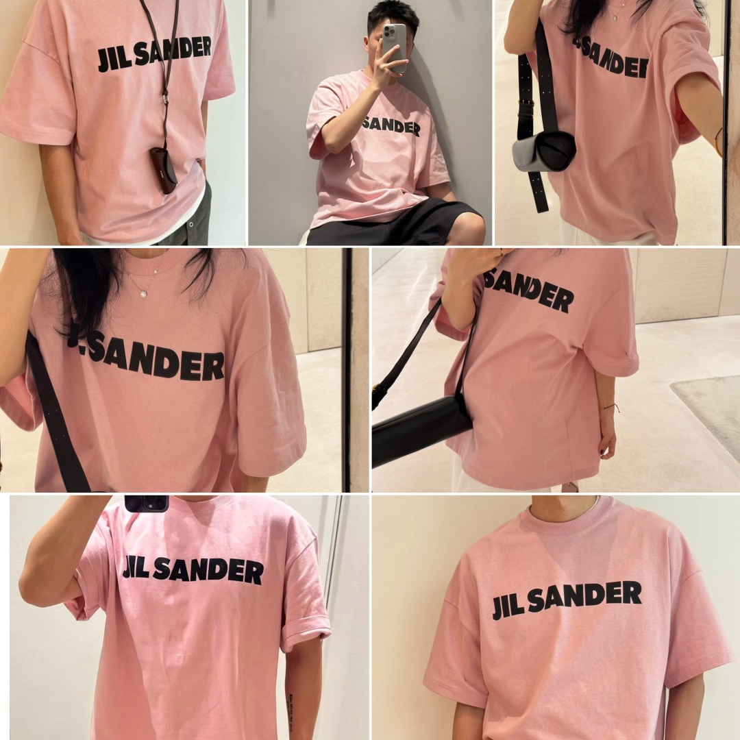   S# Jil Sander 吉尔桑德 大字母猛男粉短袖 真正原版购回开发 高端零售专供 品质保证 1