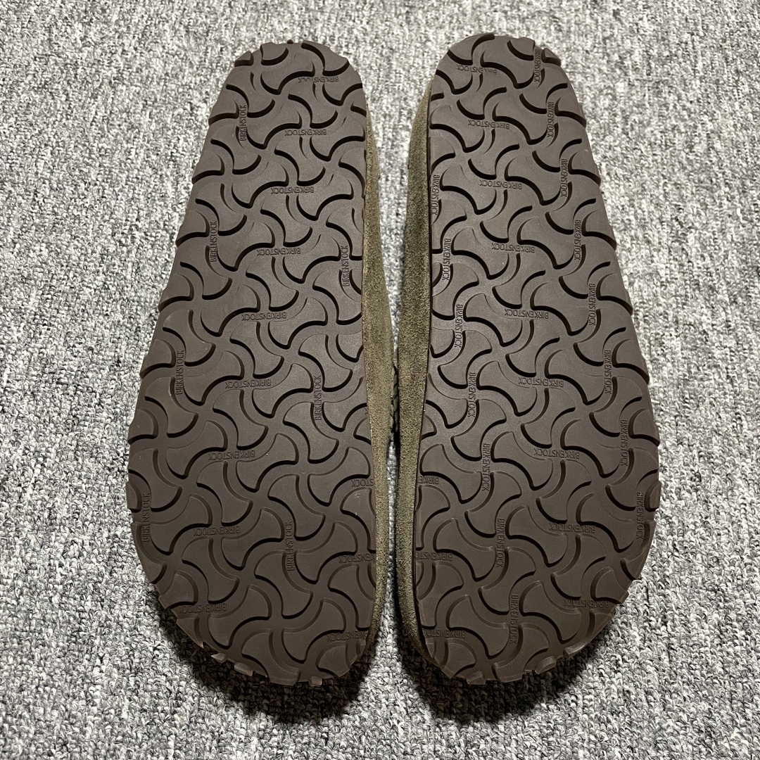  Birkenstock 博肯 Grobe 老钱风 穆勒系列包头乐福牛皮绒面革复古软木底休闲拖鞋 时下大