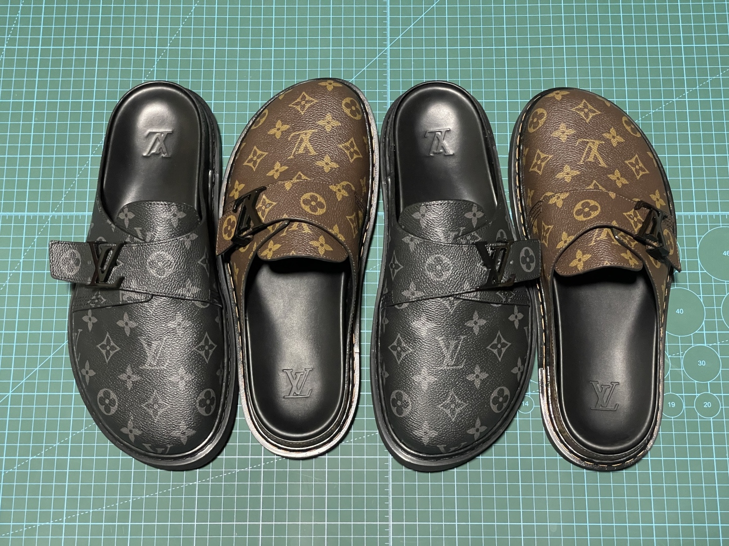 图片[12]-原厂级 原厂级 Louis Vuitton Easy 路易威登 LV 皮革拼接 博肯半包头 拖鞋 凉鞋 当前两色 新配色不断开发出货中 ！原版开发 高端外贸平台 零售专供品质 纳米级复刻 独家私模大底 原厂进口特A 9级真正1比1老花鞋面 9级为最顶面料 全鞋印花对点对位 内里采用全粒面头层牛皮 原版定制电镀五金辅料 整体还原度95%以上 尺码：38 39 40 41 42 43 44 45 46 -选品中心