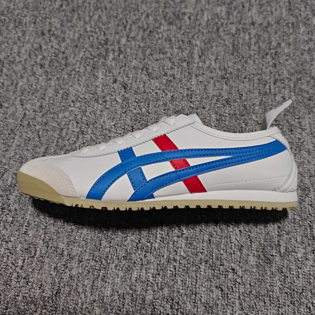 Onitsuka Tiger White Leather Sneakers with Blue and Red Stripes 2 cmp i1758131506255 9269 0 7