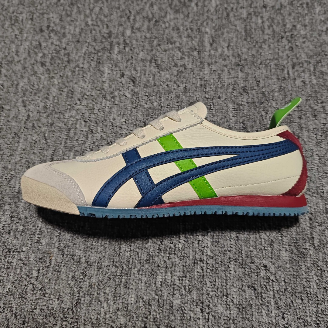 Onitsuka Tiger White Leather Sneakers with Blue and Red Stripes 5 cmp i1758131507604 1490 0 5