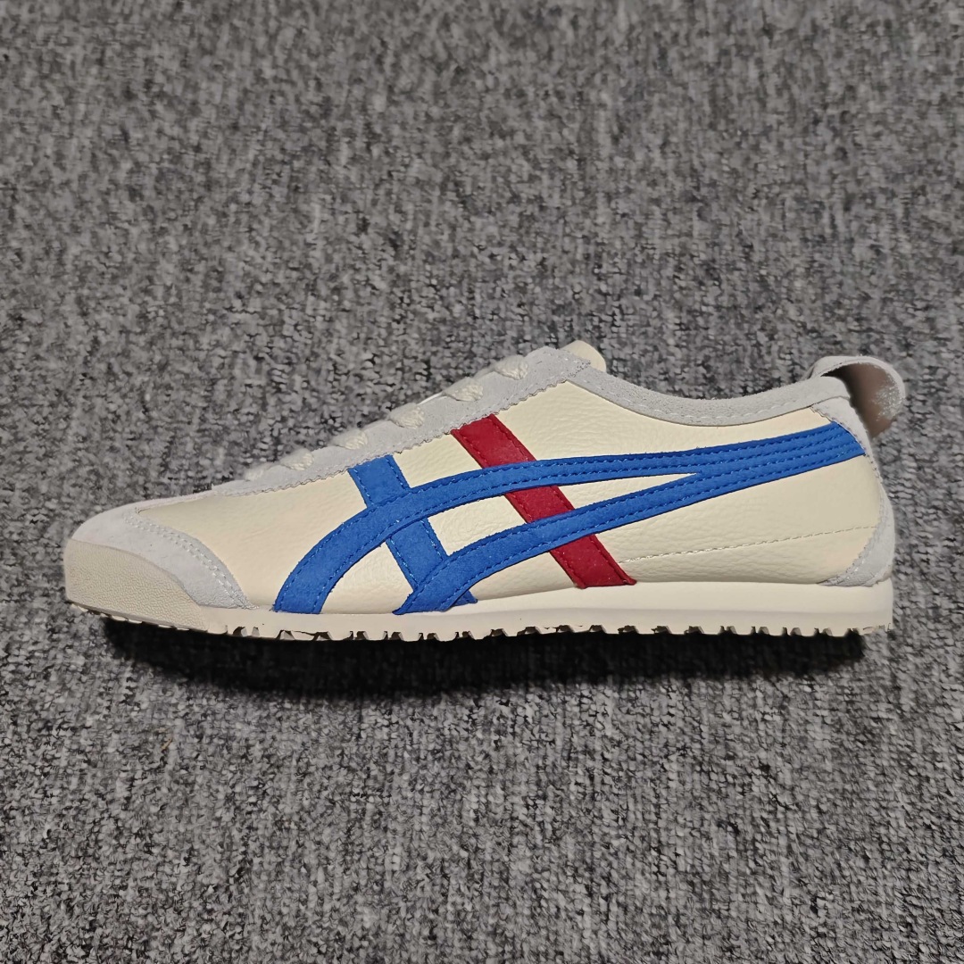 Onitsuka Tiger White Leather Sneakers with Blue and Red Stripes 8 cmp i1758131507605 5916 0 4