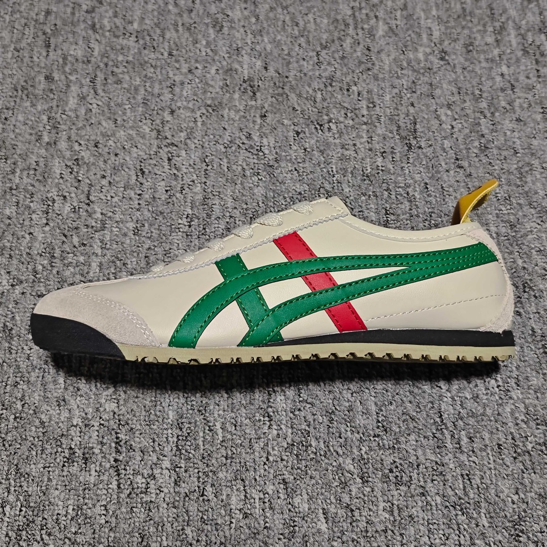 Onitsuka Tiger Unisex Mexico 66 Leather Sneakers, Off-White/Green/Red 2 cmp i1758131557682 5198 0 2