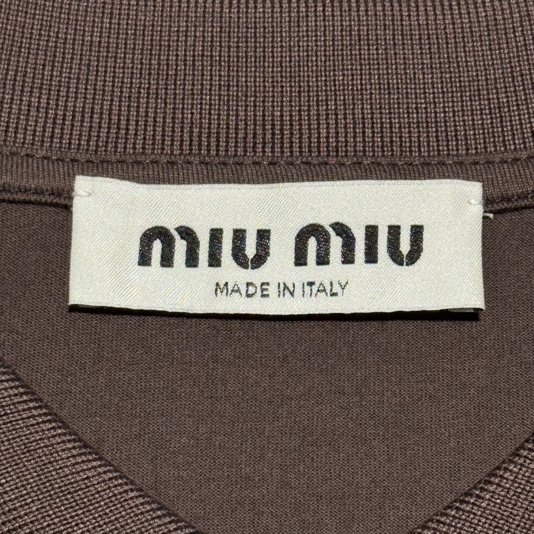 S# MiuMiu 缪缪 咖色假两件POLO长袖 真正原版购回开发打版 高端零售专供 品质保证 100%