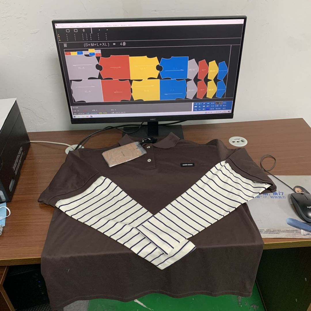 S# MiuMiu 缪缪 咖色假两件POLO长袖 真正原版购回开发打版 高端零售专供 品质保证 100%