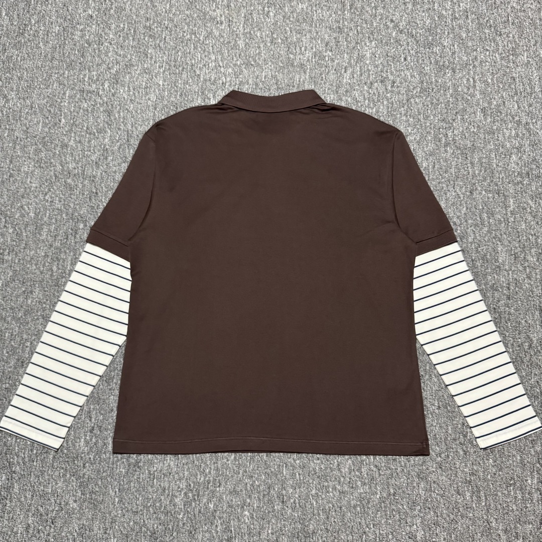 S# MiuMiu 缪缪 咖色假两件POLO长袖 真正原版购回开发打版 高端零售专供 品质保证 100%