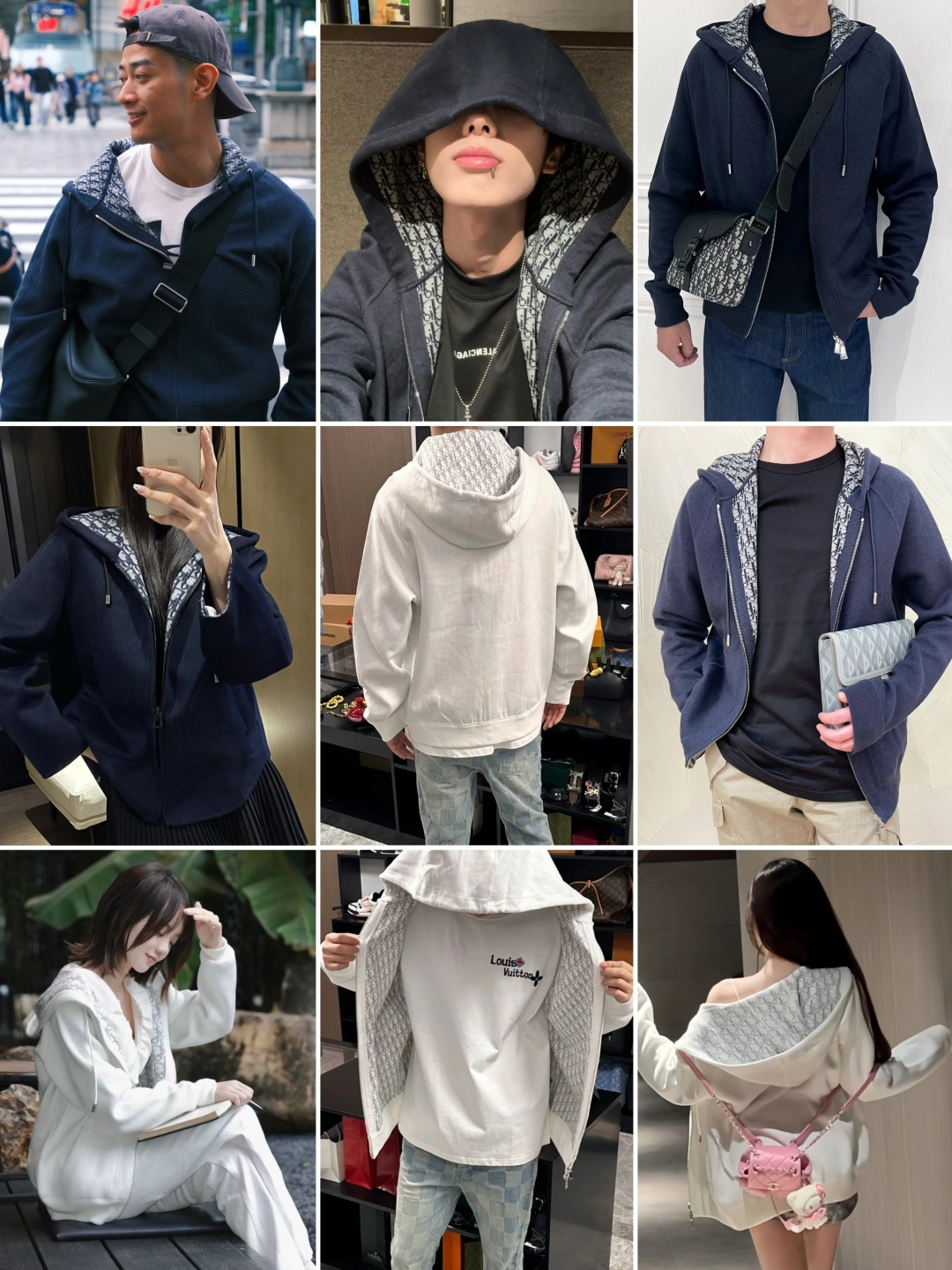 图片[7]-S# Dior 迪奥 羊绒混纺 满印针织拉链卫衣 外套 真正原版购回开发打版 高端零售专供 品质保证 100%放心出街 尺码：S M L XL-选品中心