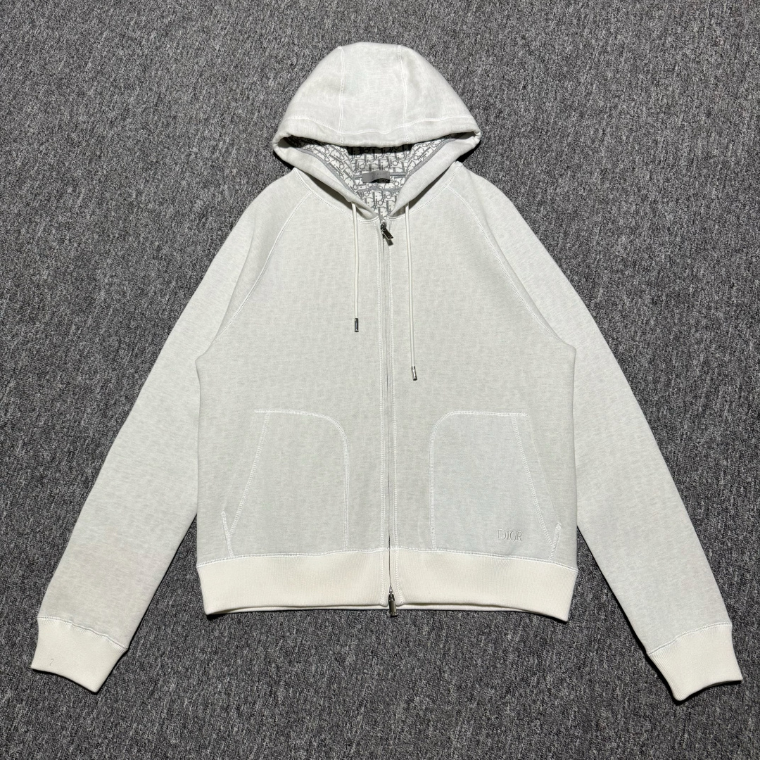 S# Dior 迪奥 羊绒混纺 满印针织拉链卫衣 外套 真正原版购回开发打版 高端零售专供 品质保证 100%放心出街 尺码：S M L XL-选品中心