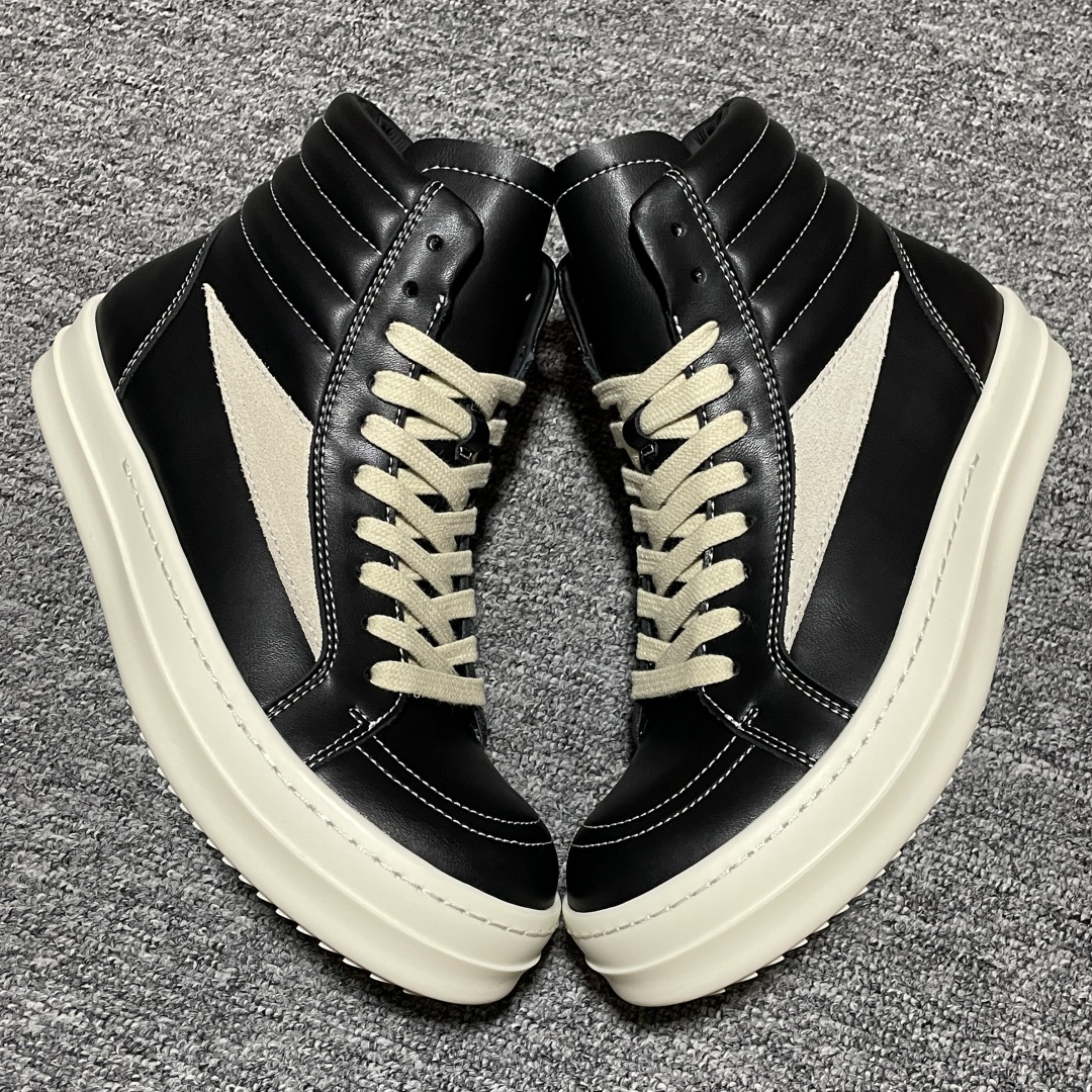 图片[9]-Rickowens 瑞克 欧文斯 高街 高帮休闲板鞋 独家私模大底 定制头层牛皮 针车间距都是极致还原 一比一规格礼盒装 重达3斤以上 外加定制欧文斯保护盒 全套包装及配件 高端零售专供品质 区别市场货 纯手工打造 每一只都是独一无二 有手工质感的味道 尺码：36 37 38 39 40 41 42 43 44 45 46-选品中心