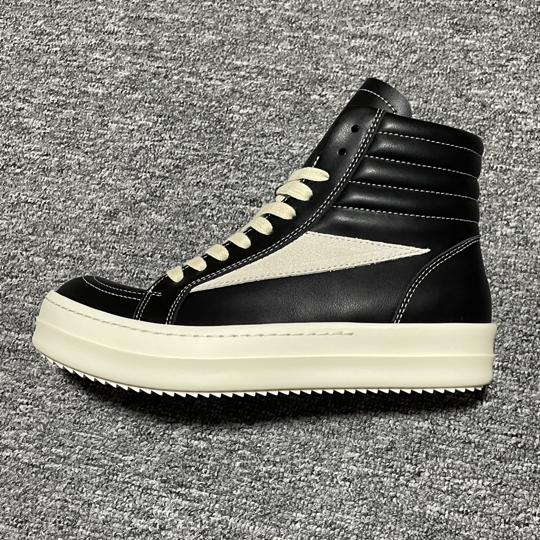 图片[5]-Rickowens 瑞克 欧文斯 高街 高帮休闲板鞋 独家私模大底 定制头层牛皮 针车间距都是极致还原 一比一规格礼盒装 重达3斤以上 外加定制欧文斯保护盒 全套包装及配件 高端零售专供品质 区别市场货 纯手工打造 每一只都是独一无二 有手工质感的味道 尺码：36 37 38 39 40 41 42 43 44 45 46-选品中心