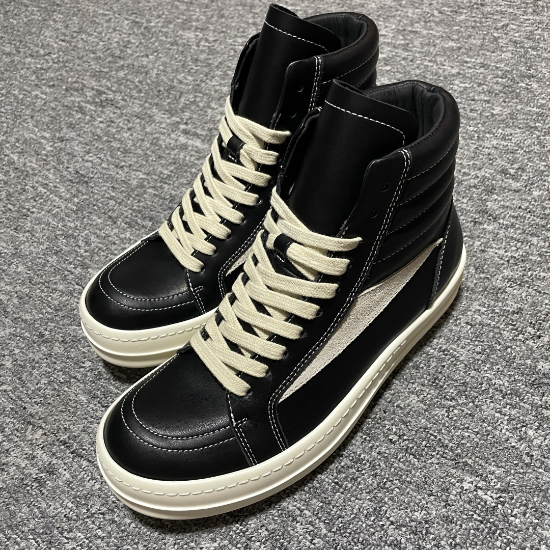 图片[4]-Rickowens 瑞克 欧文斯 高街 高帮休闲板鞋 独家私模大底 定制头层牛皮 针车间距都是极致还原 一比一规格礼盒装 重达3斤以上 外加定制欧文斯保护盒 全套包装及配件 高端零售专供品质 区别市场货 纯手工打造 每一只都是独一无二 有手工质感的味道 尺码：36 37 38 39 40 41 42 43 44 45 46-选品中心