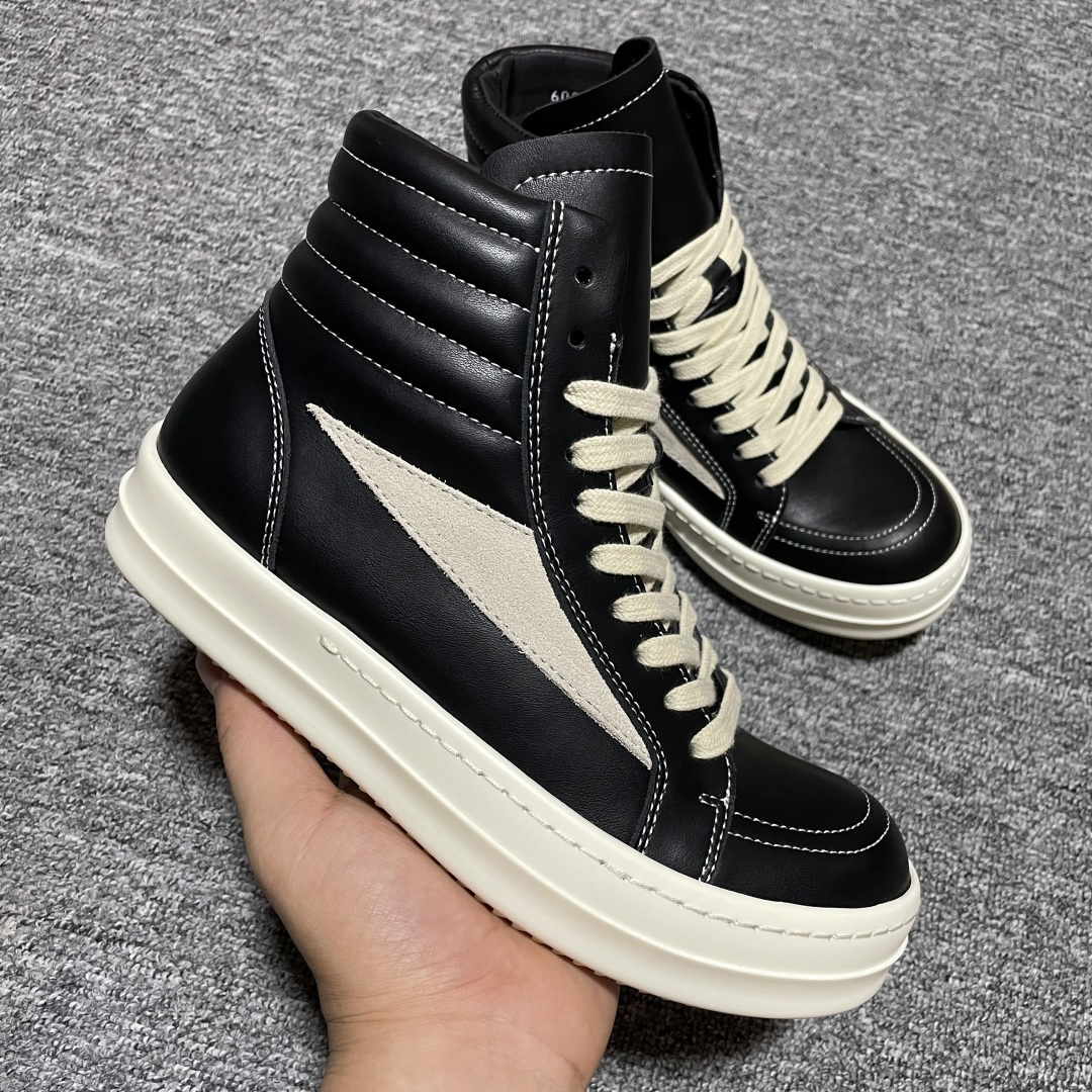 图片[6]-Rickowens 瑞克 欧文斯 高街 高帮休闲板鞋 独家私模大底 定制头层牛皮 针车间距都是极致还原 一比一规格礼盒装 重达3斤以上 外加定制欧文斯保护盒 全套包装及配件 高端零售专供品质 区别市场货 纯手工打造 每一只都是独一无二 有手工质感的味道 尺码：36 37 38 39 40 41 42 43 44 45 46-选品中心