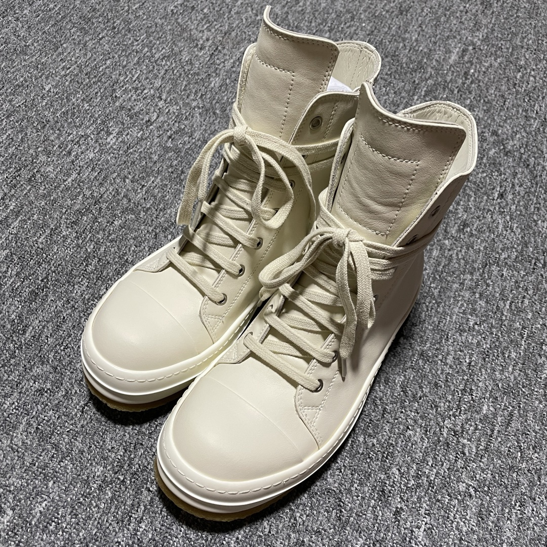 图片[4]-Rickowens 瑞克 欧文斯 厚底高街休闲板鞋 独家私模大底 定制头层牛皮 针车间距都是极致还原 一比一规格礼盒装 重达3斤以上 外加定制欧文斯保护盒 全套包装及配件 高端零售专供品质 区别市场货 纯手工打造 每一只都是独一无二 有手工质感的味道 尺码：36 37 38 39 40 41 42 43 44 45 46-选品中心