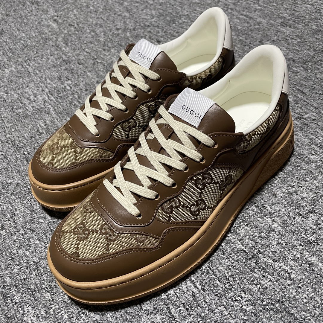 图片[4]-纯原 Gucci 古驰 Chunky 饼干鞋 全新订单出货 购入原版开发 平台高端零售 海外充Z专供品质 皮料、面料按原鞋标准定制 独立磨具，区别市面流通版本，配全新专柜包装，出厂即经过严格QC质检，细节、品控到位 完全遵循原版工艺打造 尺码：35 36 37 38 39 40 41 42 43 44 45-选品中心