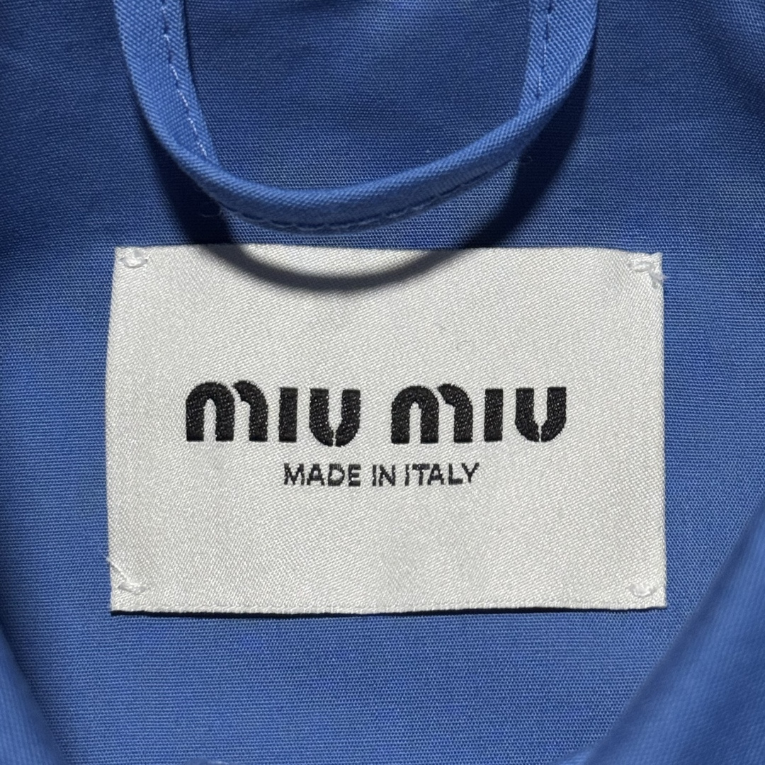 图片[4]-S# MiuMiu 缪缪 蓝色 丝光府绸夹克外套 真正原版购回开发打版 高端零售专供 品质保证 100%放心出街 尺码：38 40 42 44-选品中心