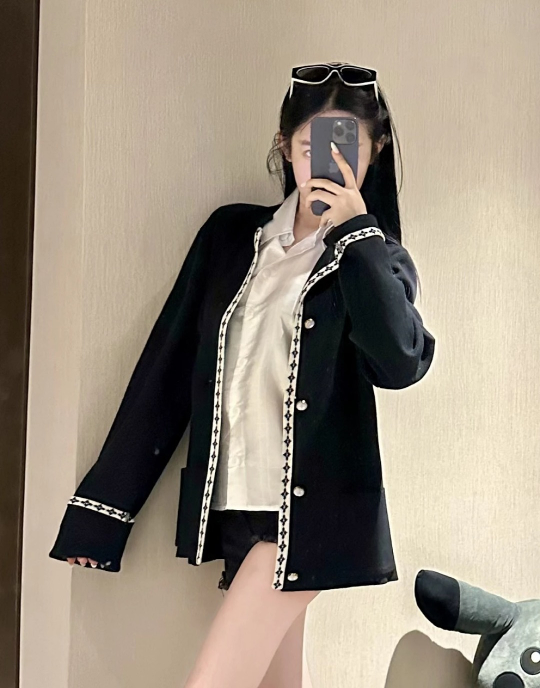 精选网络上身效果图 S# LV 学院风 羊毛针织毛衣外套 高端零售专供 真正原版开发 品质保证 100%放心出街