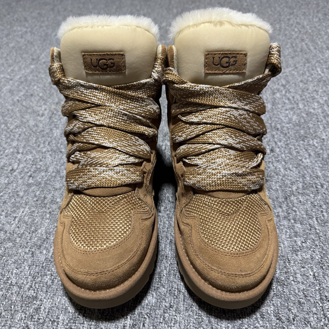 平台外贸专供 UGG Highmel 梅尔 粗鞋带款 高帮雪地靴 面包鞋 1145390 十年品牌制鞋代工厂生产线出品 注重每一处细节 隆丰A级真羊皮毛一体 完全遵循ZP工艺流程打造 尺码：35 36 37 38 39 40 41-选品中心