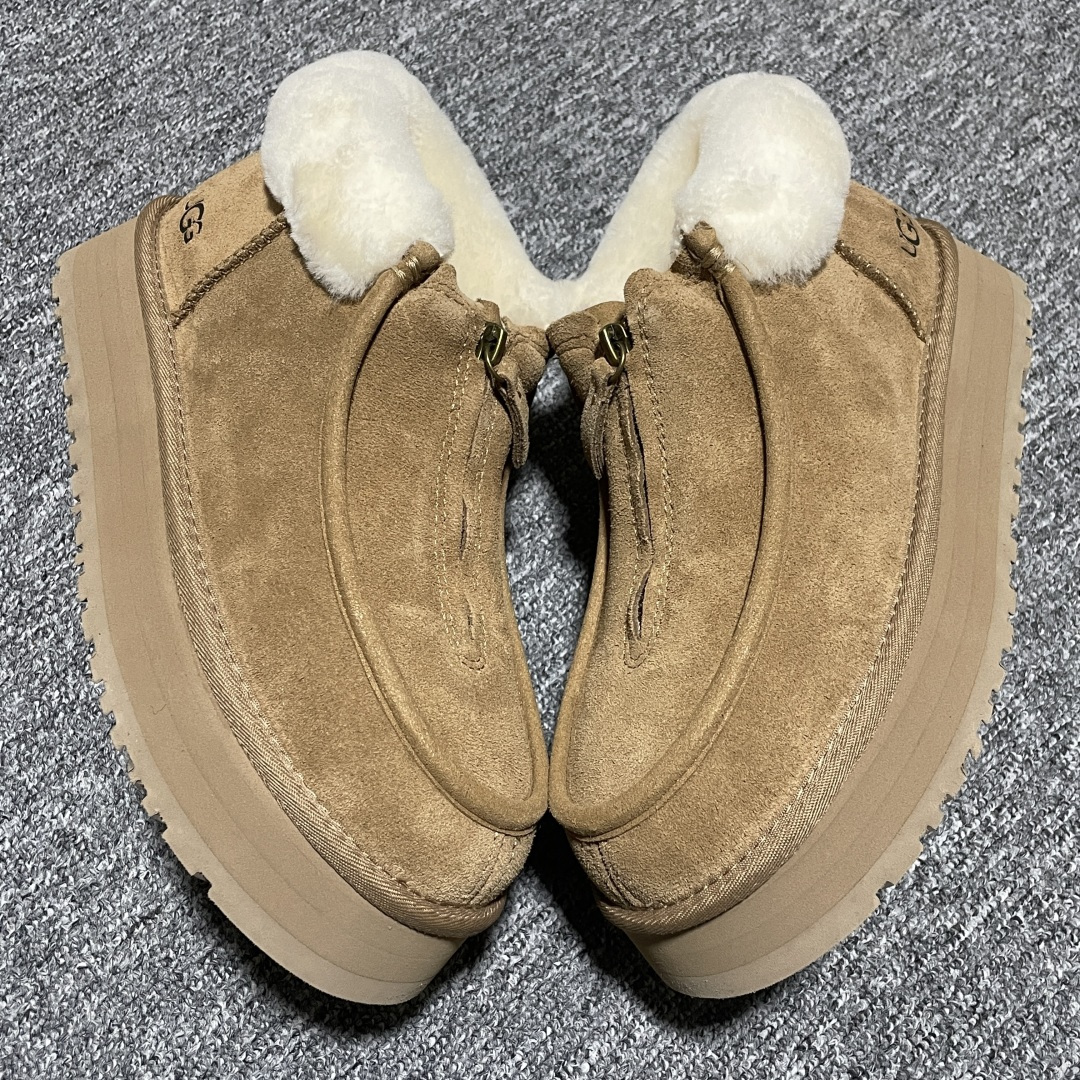 图片[2]-平台外贸专供 UGG Funkette Boot 牛剖层革 方克特 及踝 雪地靴 1122551 十年品牌制鞋代工厂生产线出品 注重每一处细节 隆丰A级真羊皮毛一体 完全遵循ZP工艺流程打造 尺码：35 36 37 38 39 40-选品中心