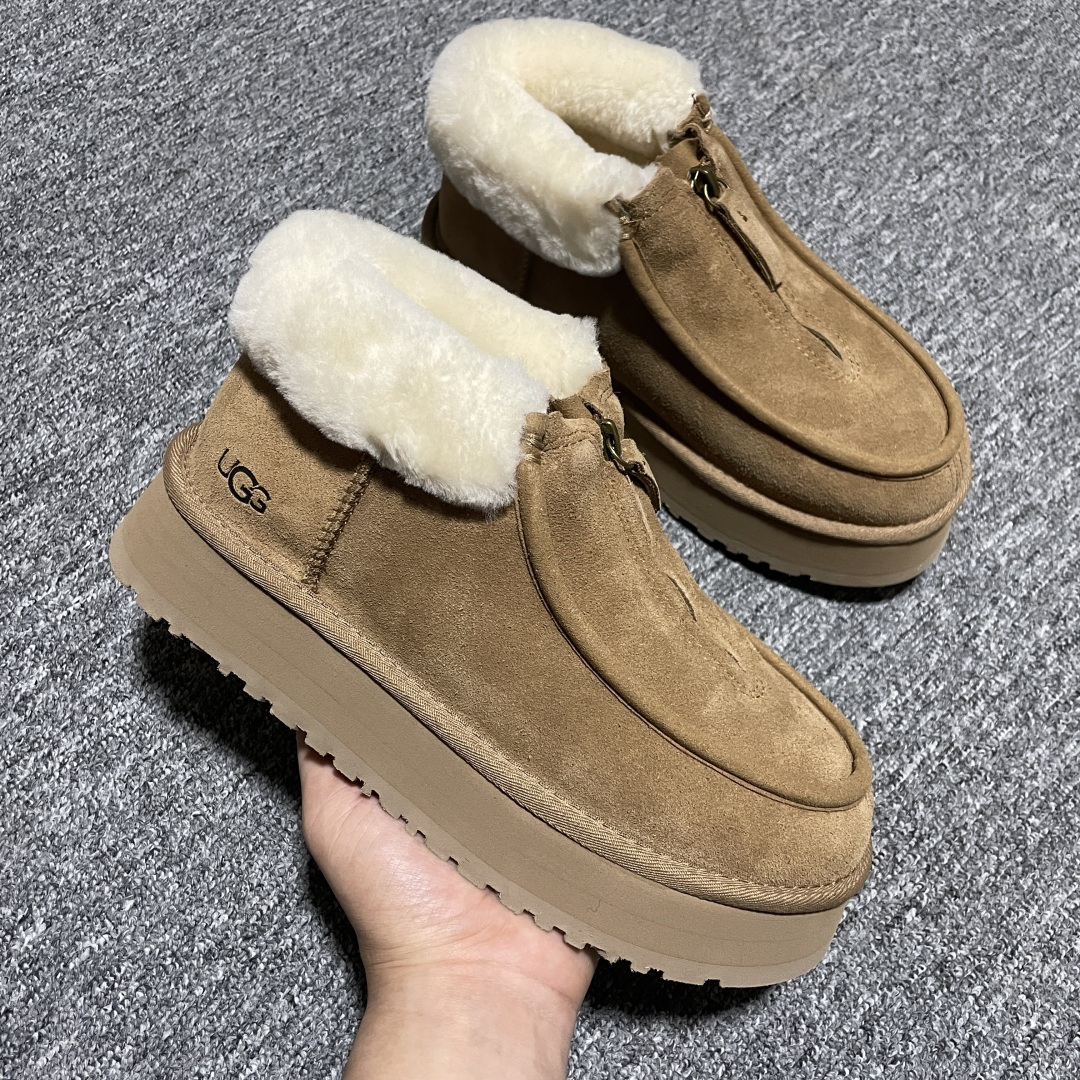 图片[6]-平台外贸专供 UGG Funkette Boot 牛剖层革 方克特 及踝 雪地靴 1122551 十年品牌制鞋代工厂生产线出品 注重每一处细节 隆丰A级真羊皮毛一体 完全遵循ZP工艺流程打造 尺码：35 36 37 38 39 40-选品中心