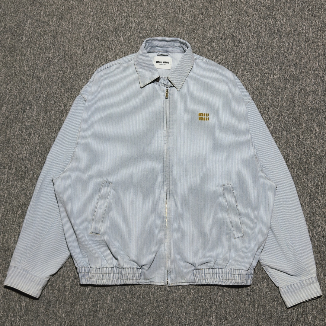 S# MiuMiu 缪缪 条纹牛仔外套 真正原版购回开发打版 高端零售专供 品质保证 100%放心出街 尺码：38 40 42 44-选品中心