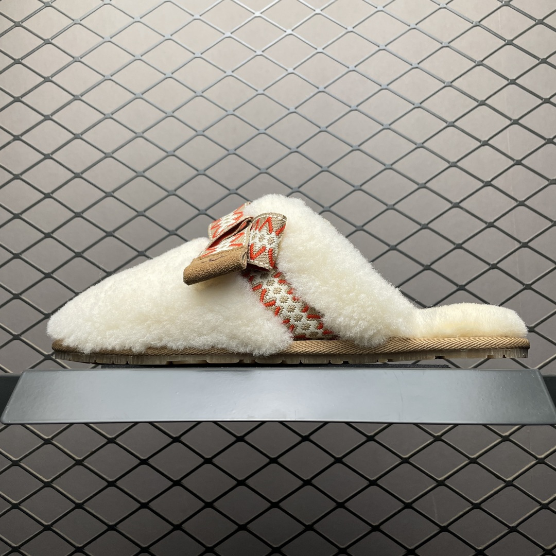 平台外贸专供 UGG 女子蝴蝶结半拖拖鞋 1158266 十年品牌制鞋代工厂生产线出品 注重每一处细节 隆丰A级真羊皮毛一体 完全遵循ZP工艺流程打造 尺码：35 36 37 38 39 40-选品中心