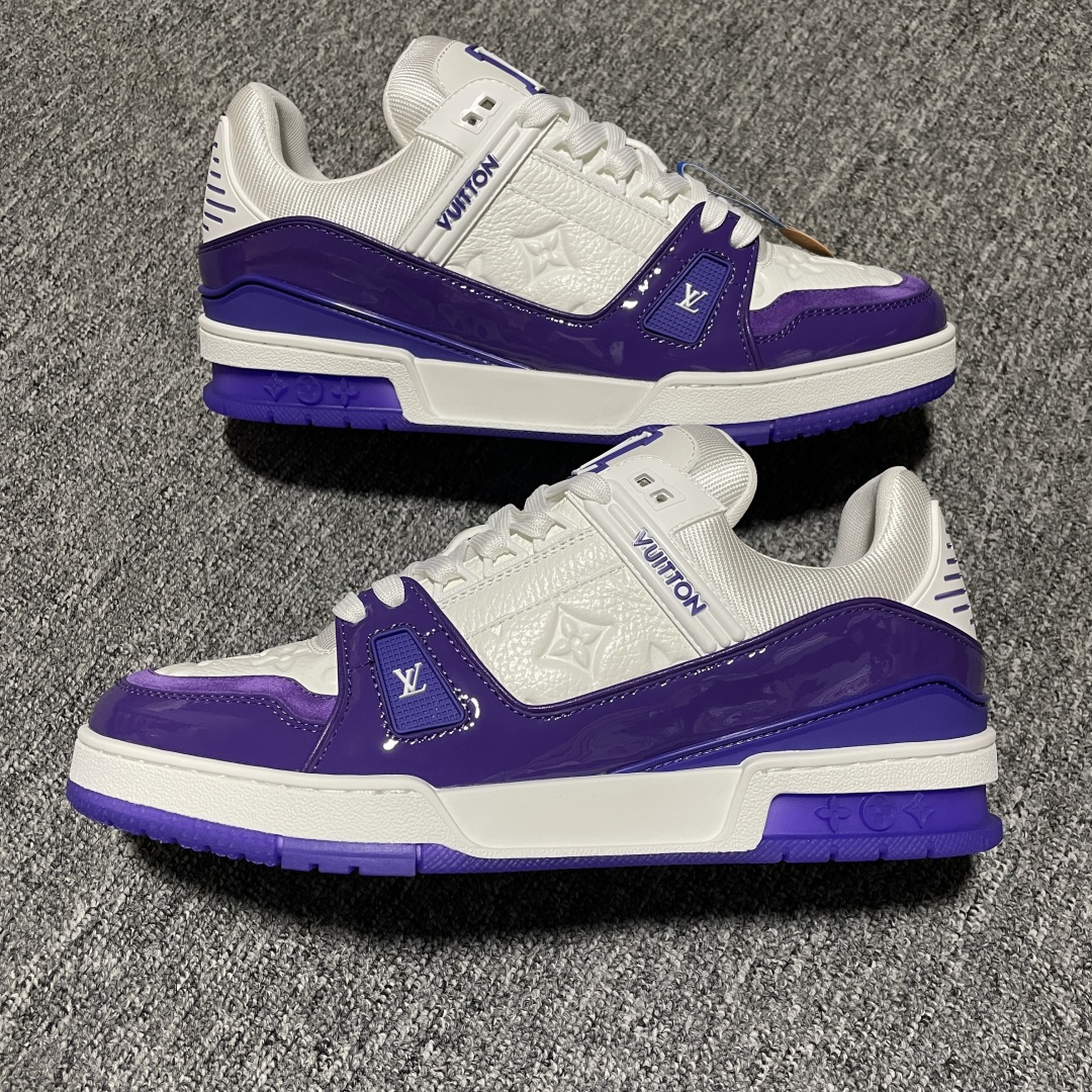 图片[5]-Louis Vuitton 路易威登 LV Trainer 低帮休闲板鞋 海淘代购同渠道品质 高端零售 外贸充正专供 原版购入开发 ZP级全套包装 完美楦型 正确卡色 大底TPU 质感媲美原版 细节与原版一致 请注意区分市面通货材 尺码：38 39 40 41 42 43 44 45 46-选品中心