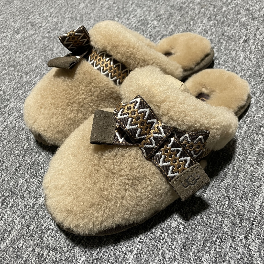 图片[4]-平台外贸专供 UGG 女子蝴蝶结半拖拖鞋 1158266 十年品牌制鞋代工厂生产线出品 注重每一处细节 隆丰A级真羊皮毛一体 完全遵循ZP工艺流程打造 尺码：35 36 37 38 39 40-选品中心