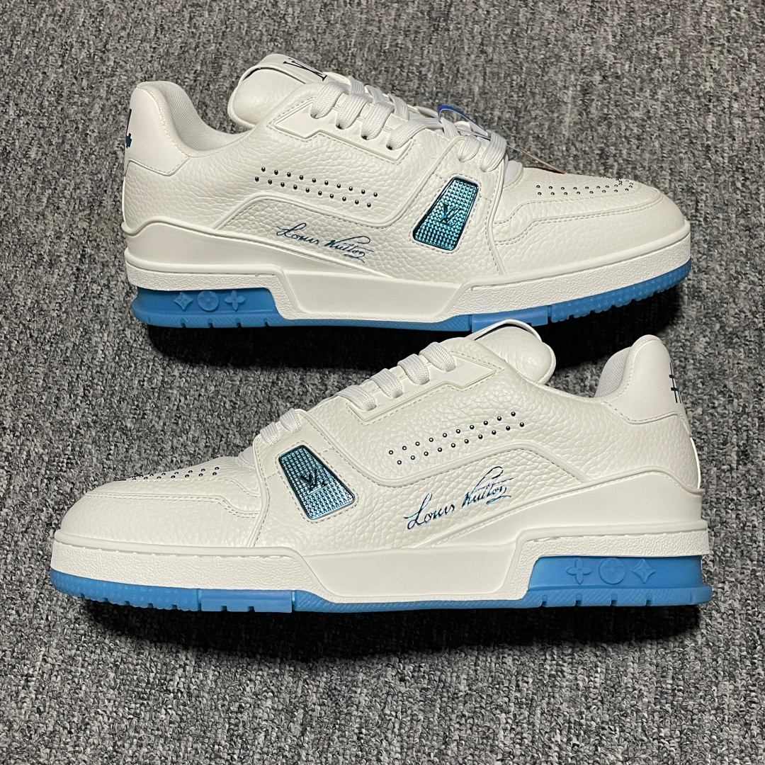 图片[5]-Louis Vuitton 路易威登 LV Trainer 低帮休闲板鞋 海淘代购同渠道品质 高端零售 外贸充正专供 原版购入开发 ZP级全套包装 完美楦型 正确卡色 大底TPU 质感媲美原版 细节与原版一致 请注意区分市面通货材 尺码：38 39 40 41 42 43 44 45 46-选品中心