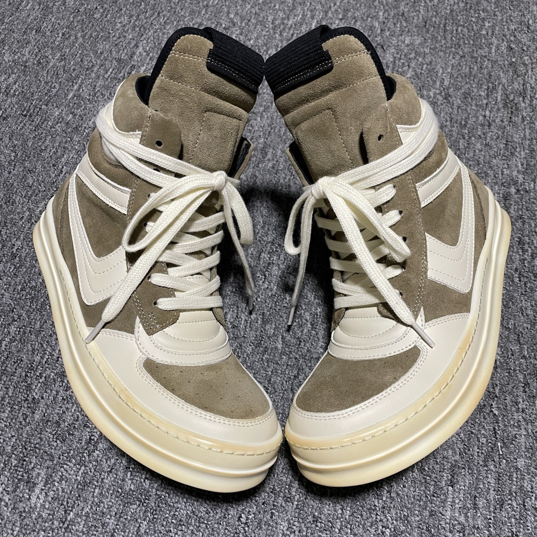 图片[2]-Rickowens 瑞克 欧文斯 OG 元年 \”Dunk \” 大耐克 高街高帮帆布休闲板鞋 独家私模大底 定制头层牛皮 针车间距都是极致还原 一比一规格礼盒装 重达3斤以上 外加定制欧文斯保护盒 全套包装及配件 高端零售专供品质 区别市场货 纯手工打造 每一只都是独一无二 有手工质感的味道 尺码：36 37 38 39 40 41 42 43 44 45 46 47 78-选品中心