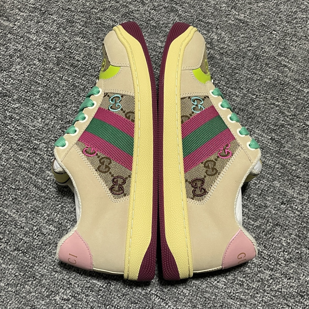 图片[2]-Gucci 古驰 Screener GG珐琅 复古老爹板鞋 海淘代购专供品质 正确楦型 正确固特异无胶走线工艺 配件齐全 进口皮料/原版毛巾内里 匠心打造 其用料及细节已争取最大限度还原公司正品 实拍如图 所见即所得 谨防混卖 尺码：35 36 37 38 39 40-选品中心