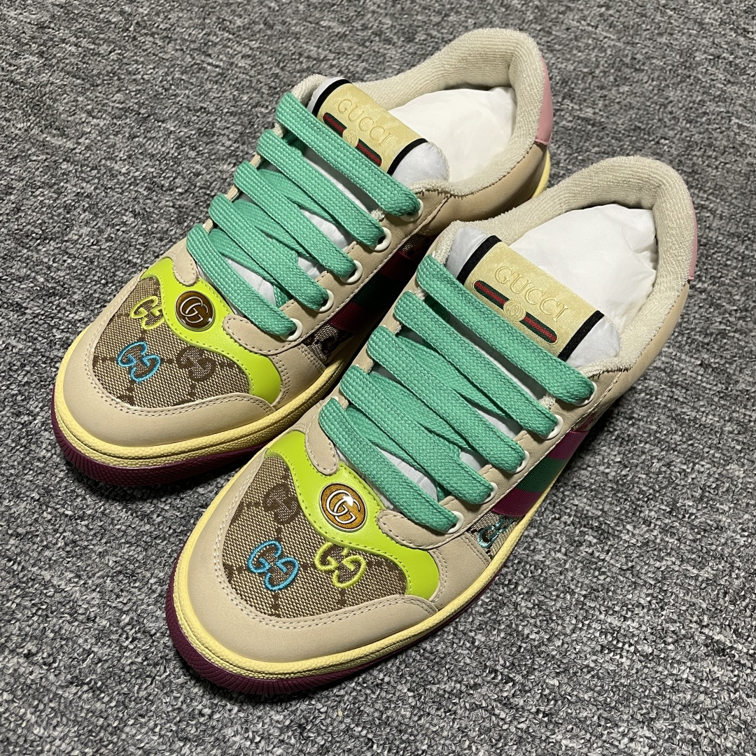 图片[4]-Gucci 古驰 Screener GG珐琅 复古老爹板鞋 海淘代购专供品质 正确楦型 正确固特异无胶走线工艺 配件齐全 进口皮料/原版毛巾内里 匠心打造 其用料及细节已争取最大限度还原公司正品 实拍如图 所见即所得 谨防混卖 尺码：35 36 37 38 39 40-选品中心