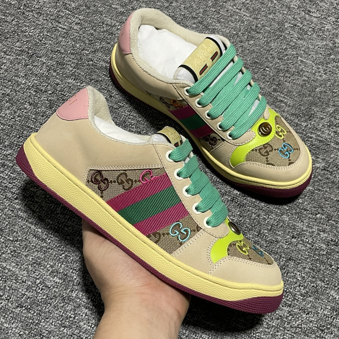 图片[6]-Gucci 古驰 Screener GG珐琅 复古老爹板鞋 海淘代购专供品质 正确楦型 正确固特异无胶走线工艺 配件齐全 进口皮料/原版毛巾内里 匠心打造 其用料及细节已争取最大限度还原公司正品 实拍如图 所见即所得 谨防混卖 尺码：35 36 37 38 39 40-选品中心