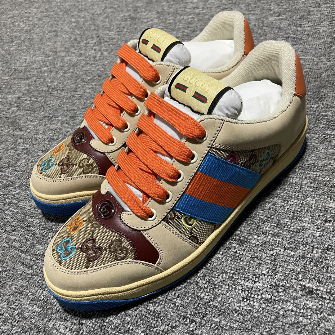 图片[4]-Gucci 古驰 Screener GG珐琅 复古老爹板鞋 海淘代购专供品质 正确楦型 正确固特异无胶走线工艺 配件齐全 进口皮料/原版毛巾内里 匠心打造 其用料及细节已争取最大限度还原公司正品 实拍如图 所见即所得 谨防混卖 尺码：39 40 41 42 43 44 45-选品中心