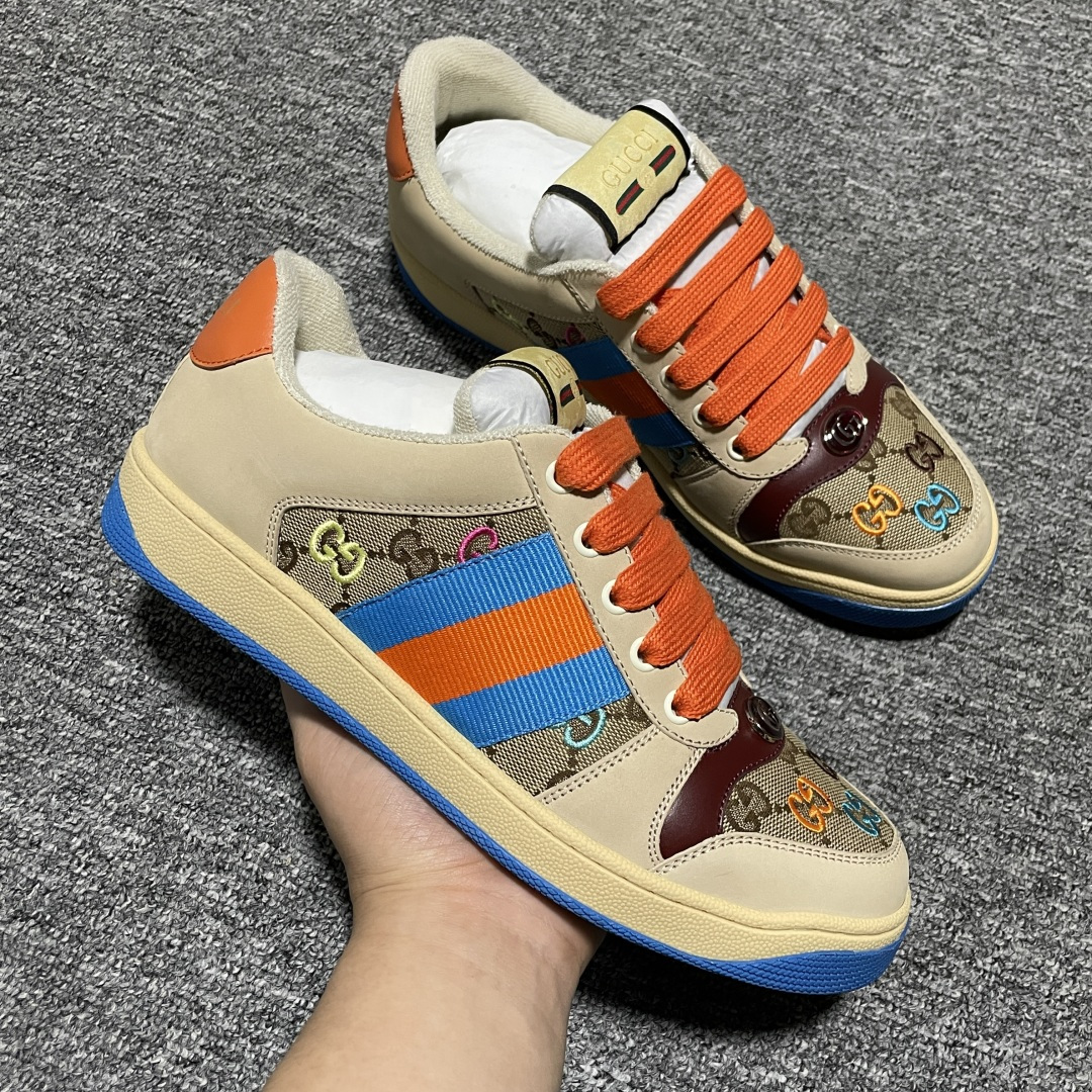 图片[6]-Gucci 古驰 Screener GG珐琅 复古老爹板鞋 海淘代购专供品质 正确楦型 正确固特异无胶走线工艺 配件齐全 进口皮料/原版毛巾内里 匠心打造 其用料及细节已争取最大限度还原公司正品 实拍如图 所见即所得 谨防混卖 尺码：39 40 41 42 43 44 45-选品中心