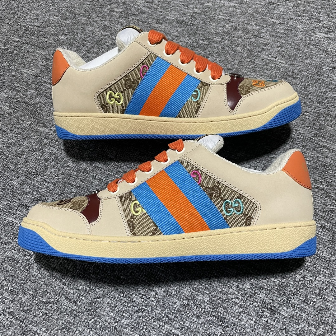 图片[5]-Gucci 古驰 Screener GG珐琅 复古老爹板鞋 海淘代购专供品质 正确楦型 正确固特异无胶走线工艺 配件齐全 进口皮料/原版毛巾内里 匠心打造 其用料及细节已争取最大限度还原公司正品 实拍如图 所见即所得 谨防混卖 尺码：39 40 41 42 43 44 45-选品中心