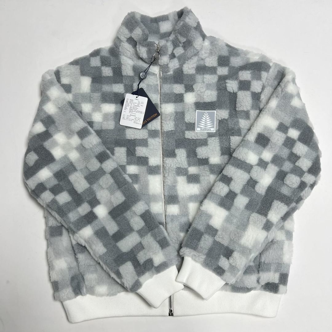 正品原版🆚大货 无水印生产/对比素材图 S# LV 马赛克羊羔毛外套 真正原版购回开发打版 高端零售专供 品质保证 100%放心出街