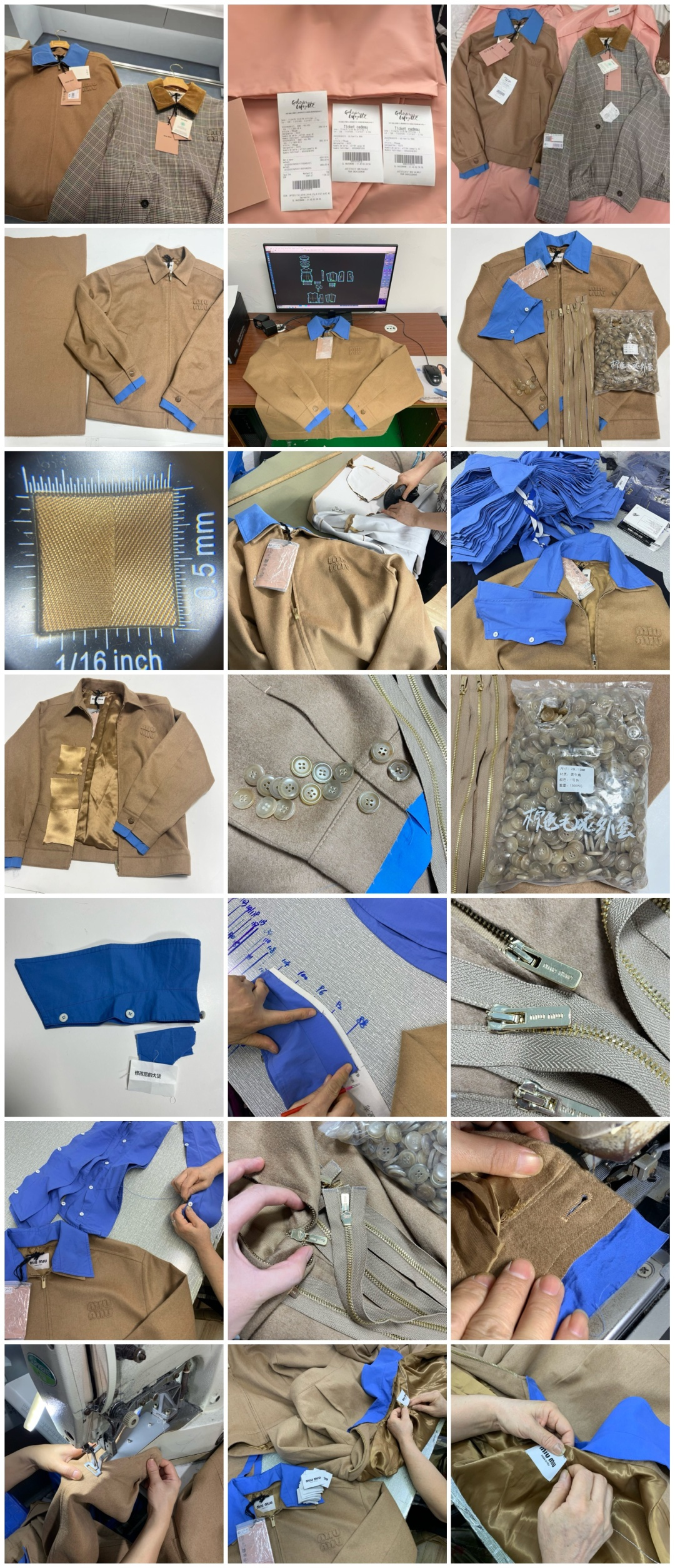 图片[9]-S# MiuMiu 缪缪 驼毛 可拆卸衣领夹克外套 真正原版购回开发打版 高端零售专供 品质保证 100%放心出街 尺码：38 40 42 44-选品中心