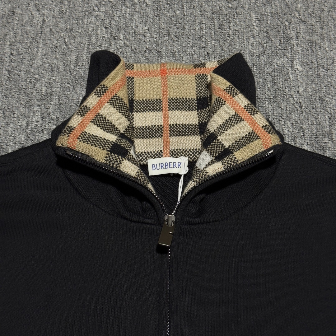 S# BBR 巴宝莉 羊毛格纹领 半拉链卫衣 真正原版购回开发打版 高端零售专供 品质保证 100%放心